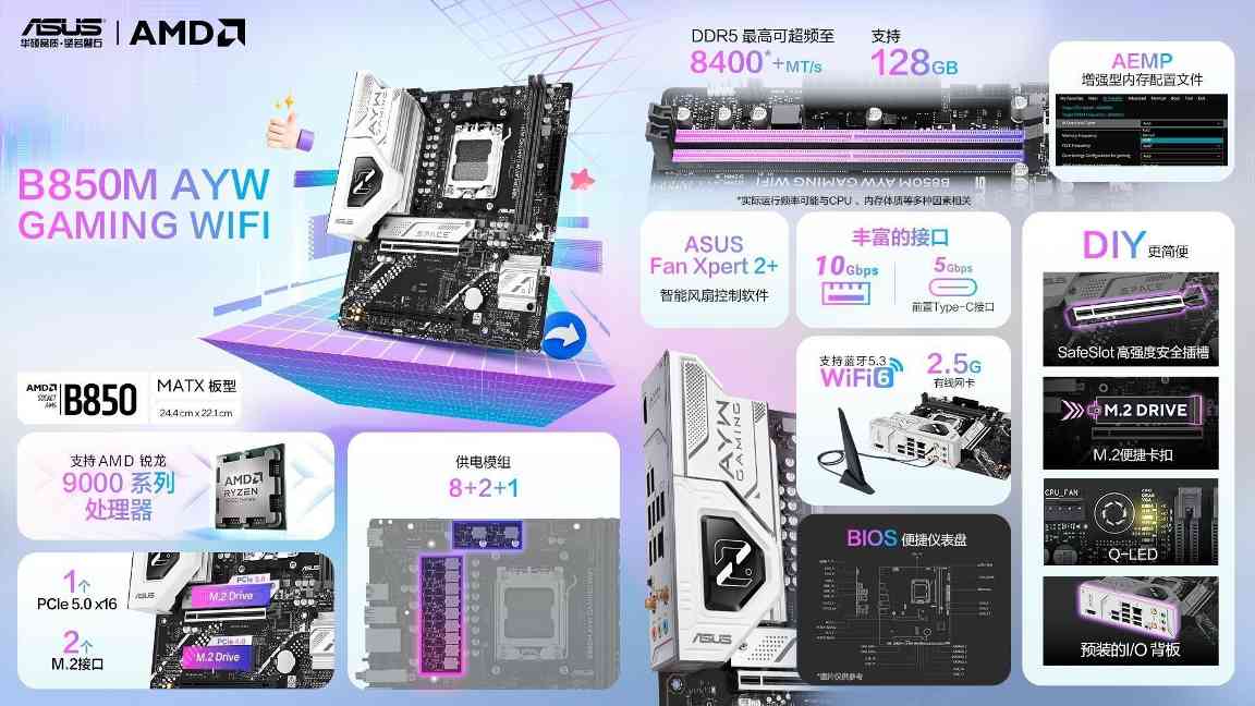 高性价比新选 华硕B850 AYW主板轻松拿捏9500F(图5)