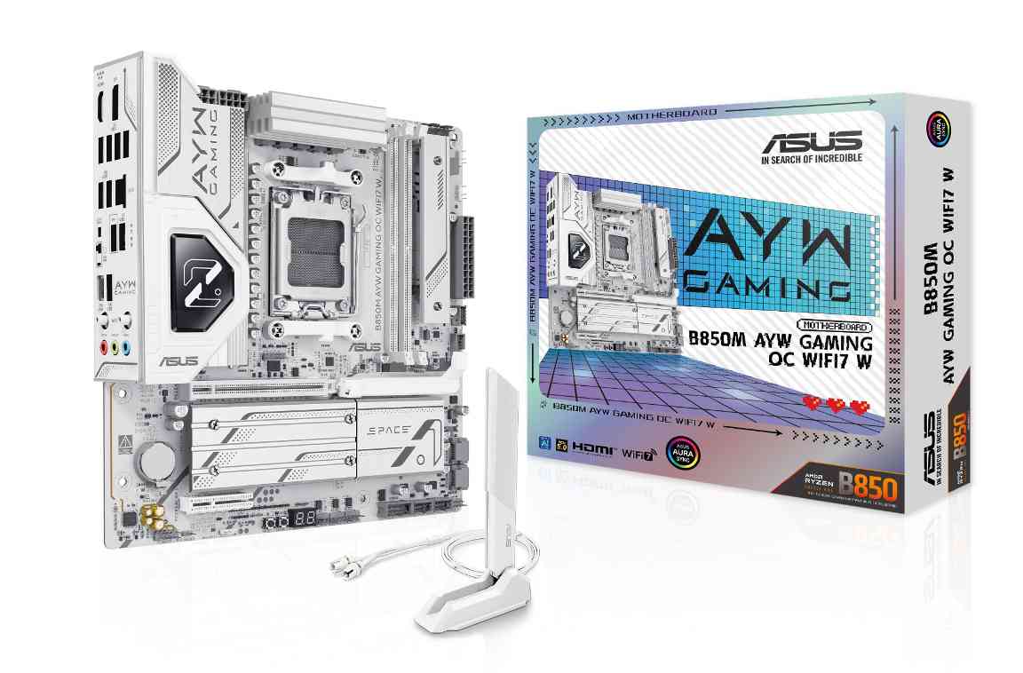 白色超频利器 华硕B850M AYW OC WIFI7 W主板预约！(图3)