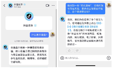 “抖音反诈”智能答疑上线：私信即可识别风险，全天自动响应(图1)