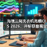 海信三筒洗衣机亮相CES 2026,并斩获最高奖项——CES 最佳创新奖(图2) 海信三筒洗衣机亮相CES 2026,并斩获最高奖项——CES 最佳创新奖(图2)