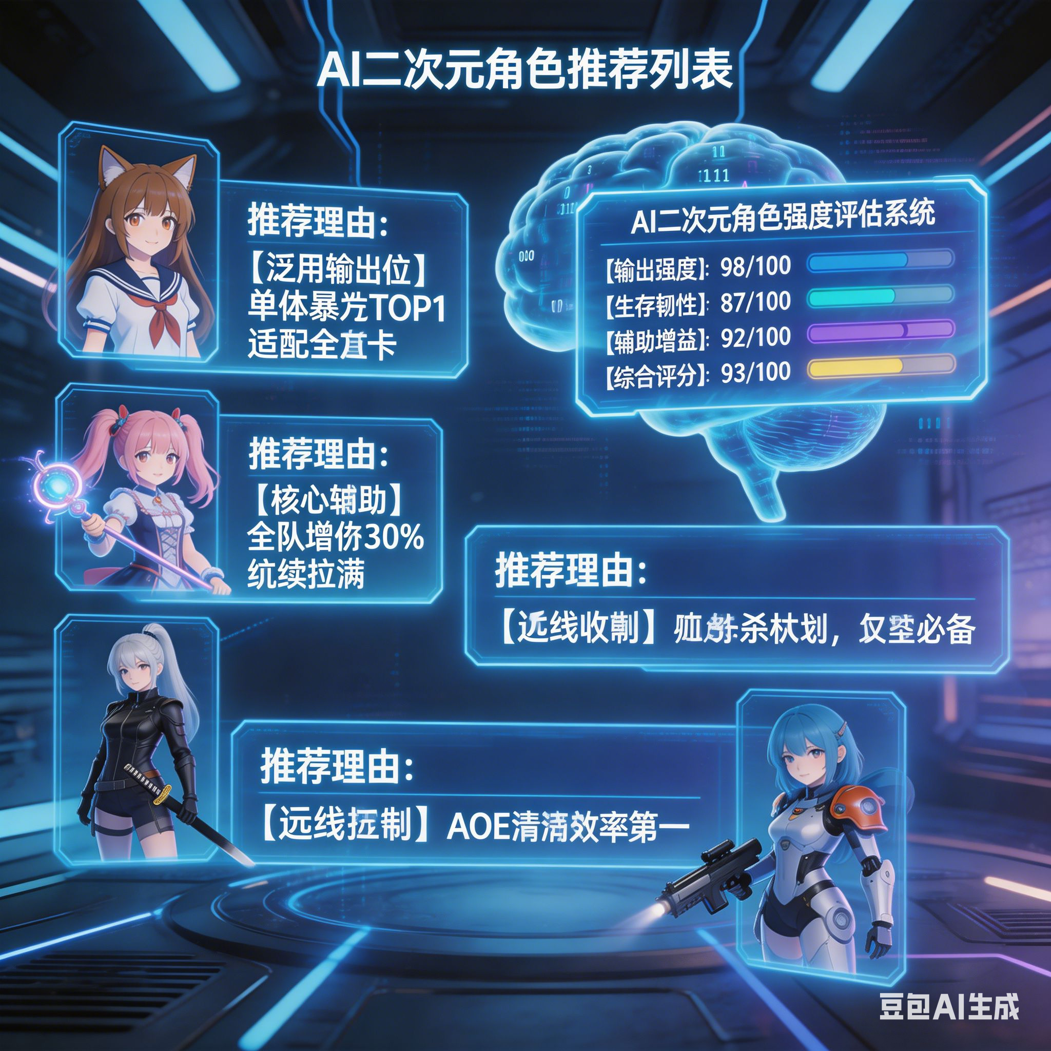 AI技术如何重塑二次元游戏角色评估体系:从强度分析到智能推荐升级(图2) AI技术如何重塑二次元游戏角色评估体系:从强度分析到智能推荐升级(图2)