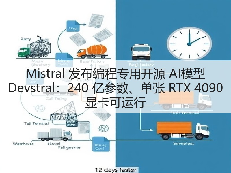 Mistral 发布编程专用开源 AI模型 Devstral：240 亿参数、单张 RTX 4090 显卡可运行(图2)