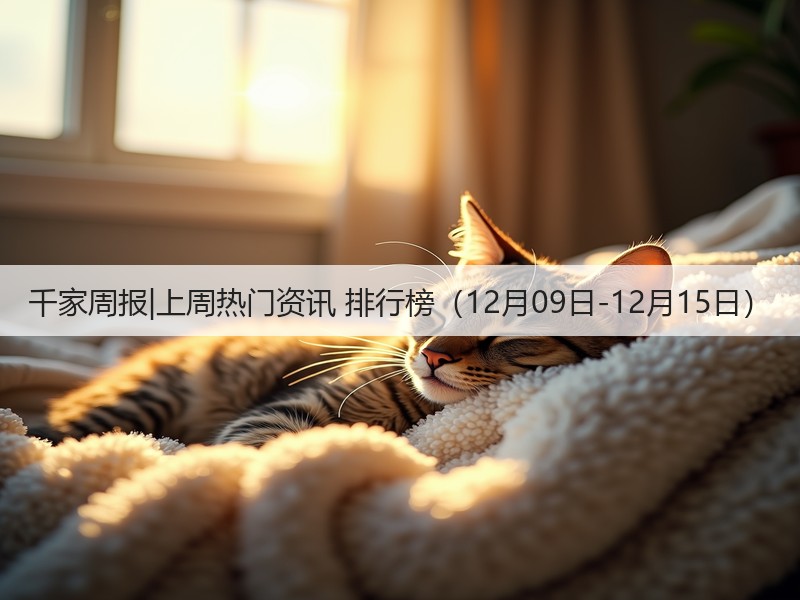 千家周报|上周热门资讯 排行榜(12月09日-12月15日)(图2) 千家周报|上周热门资讯 排行榜(12月09日-12月15日)(图2)
