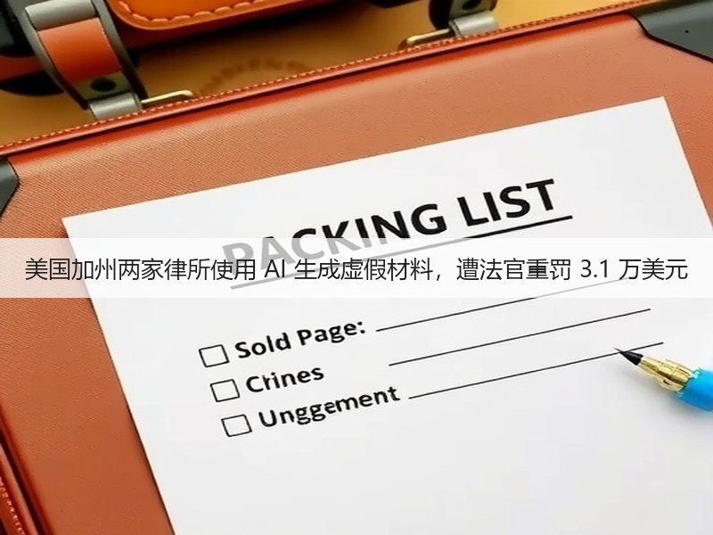 美国加州两家律所使用 AI 生成虚假材料,遭法官重罚 3.1 万美元(图3) 美国加州两家律所使用 AI 生成虚假材料,遭法官重罚 3.1 万美元(图3)