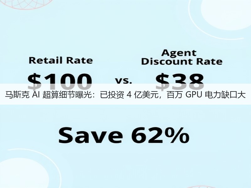 马斯克 AI 超算细节曝光：已投资 4 亿美元，百万 GPU 电力缺口大(图2)