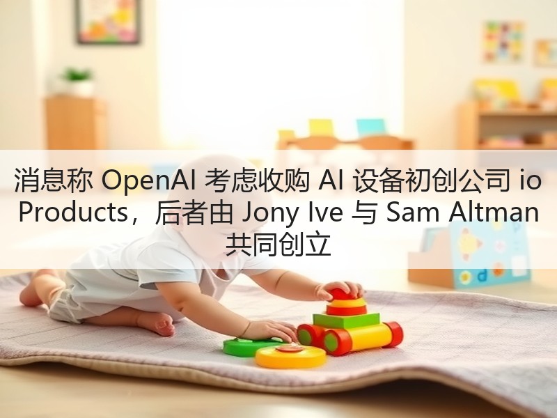 消息称 OpenAI 考虑收购 AI 设备初创公司 io Products，后者由 Jony Ive 与 Sam Altman 共同创立(图1)