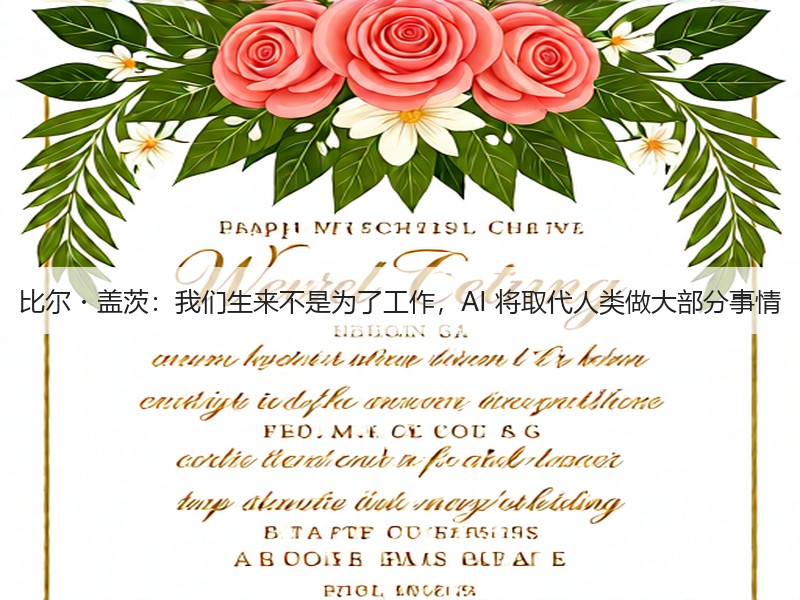 比尔・盖茨:我们生来不是为了工作,AI 将取代人类做大部分事情(图3) 比尔・盖茨:我们生来不是为了工作,AI 将取代人类做大部分事情(图3)