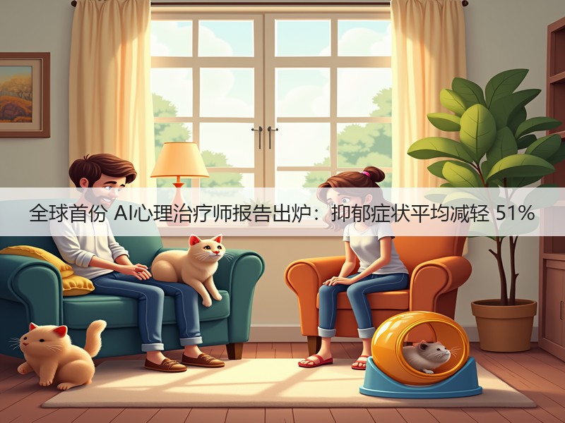 全球首份 AI心理治疗师报告出炉:抑郁症状平均减轻 51%(图2) 全球首份 AI心理治疗师报告出炉:抑郁症状平均减轻 51%(图2)