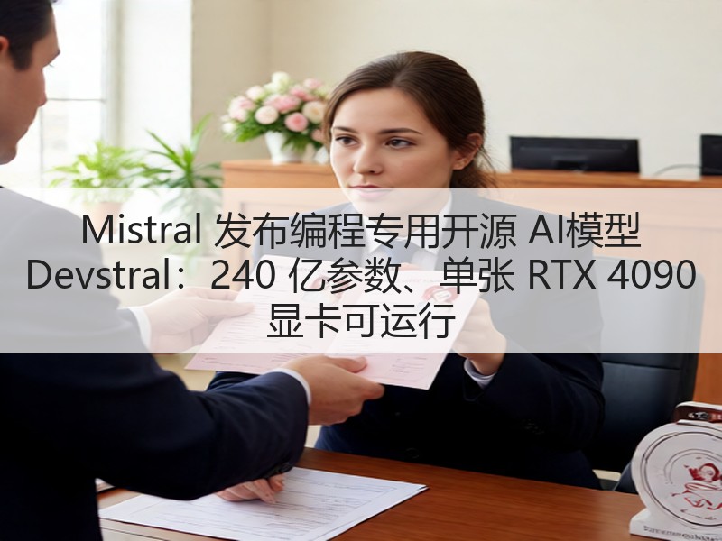 Mistral 发布编程专用开源 AI模型 Devstral：240 亿参数、单张 RTX 4090 显卡可运行(图3)